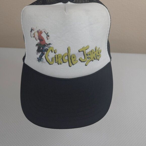 Vintage Circle Jerks Band Logo Mesh Trucker Hat Adjustable Snapback - Picture 2 of 9